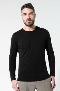 Kariban K372 - Mens organic cotton crew neck long-sleeved T-shirt