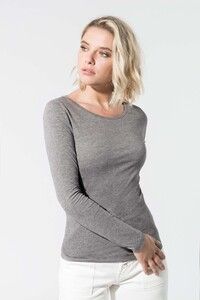 Kariban K392 - Damen Langarmshirt mit Rundhalsausschnitt. Aus Bio-Baumwolle.