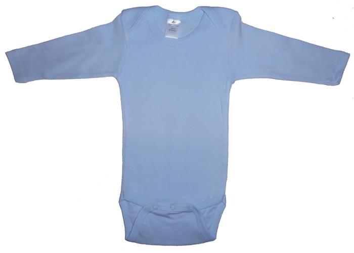 Infant Blanks 100B - Pastel Blue Long Sleeve Onezie