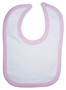 Infant Blanks 1023P - Interlock Bib Pink Binding