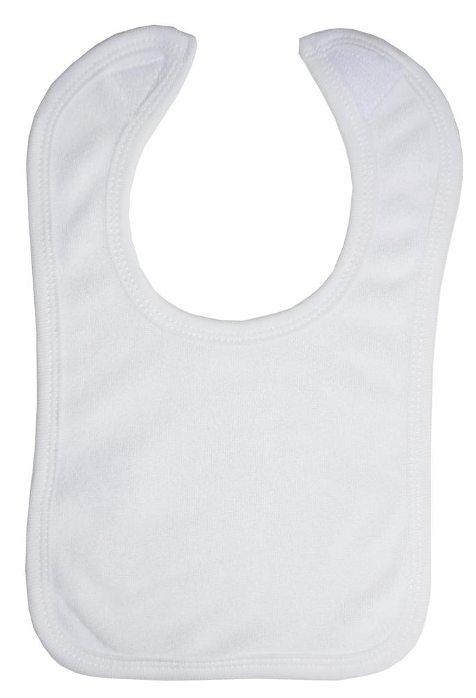 Infant Blanks 1024W - WHITE BIB WITH WHITE TRIM