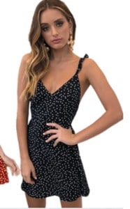 Needen Fashion2063 - Dress with polka dots and back open