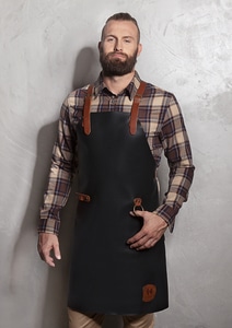 Karlowsky LS 35 - Tablier à bavette en cuir X-Style avec bretelles croisées 60 x 82 cm