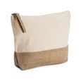 EgotierPro BO7558 - SIERRA Eco toilet bag made of 180 gsm cotton and jute in natural colour