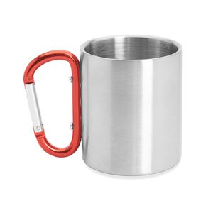 EgotierPro MD4082 - GUAYA Double-walled metal cup with carabiner handle ideal for carrying