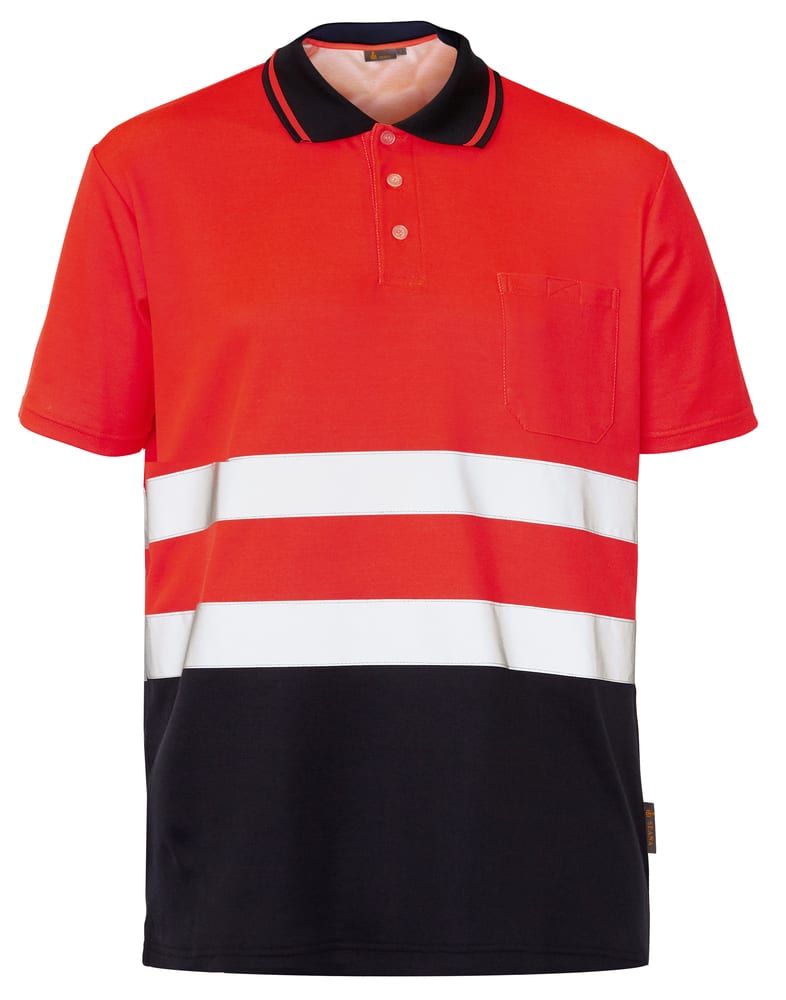 Seana 72507 - Poloshirt hi-vis s/s 50/50 bicolour rdfl