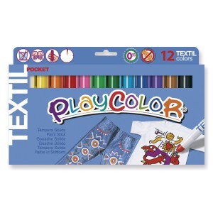 Jeu de 12 craies pour textile permanents