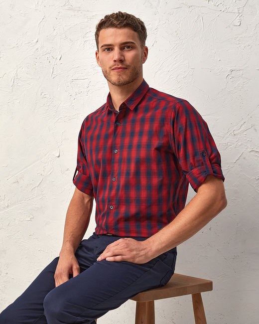 Artisan Collection by Reprime RP250 - Men's Mulligan Check Long-Sleeve Cotton Shirt