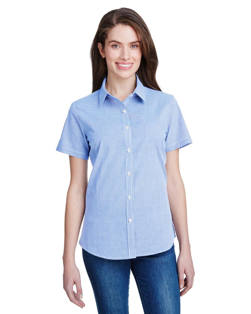Artisan Collection by Reprime RP321 - Ladies Microcheck Gingham Short-Sleeve Cotton Shirt