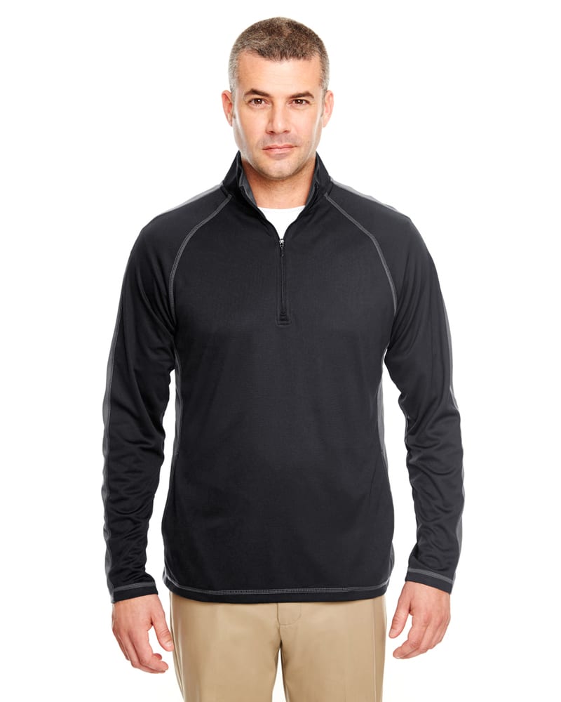 UltraClub 8398 - Adult Cool & Dry Sport Quarter-Zip Pullover with Side and Sleeve Panels