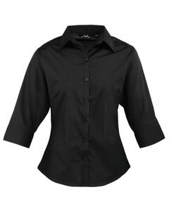 PREMIER WORKWEAR PR305 - LADIES 3/4 SLEEVE POPLIN BLOUSE