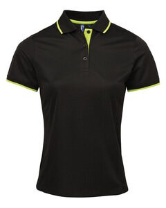 PREMIER WORKWEAR PR619 - LADIES CONTRAST TIPPED COOLCHECKER POLO SHIRT