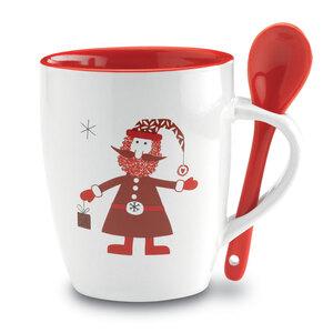 GiftRetail CX1304 - CLAUS Mug with spoon 250ml