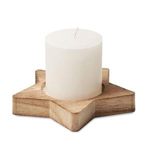 GiftRetail CX1481 - Star shaped wooden decorative base with vanilla fragranced candle.

10X9.5X6,8CM