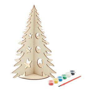 GiftRetail CX1493 - TREE AND PAINT DIY houten kerstboom
