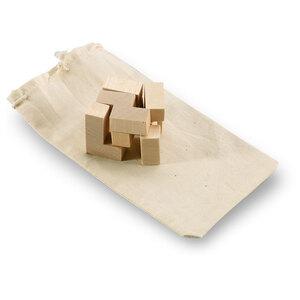 midocean KC2585 - TRIKESNATS Wooden puzzle in cotton pouch