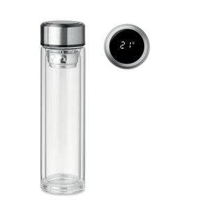 GiftRetail MO6169 - POLE GLASS Glazen fles thermometer 390ml