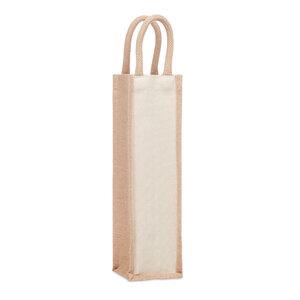 GiftRetail MO6258 - CAMPO DI VINO Jute wine bag for one bottle