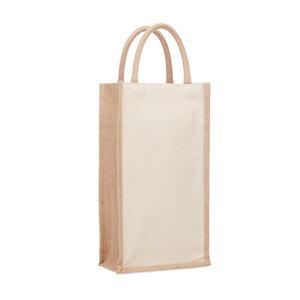 GiftRetail MO6259 - CAMPO DI VINO DUO Jute wine bag for two bottles