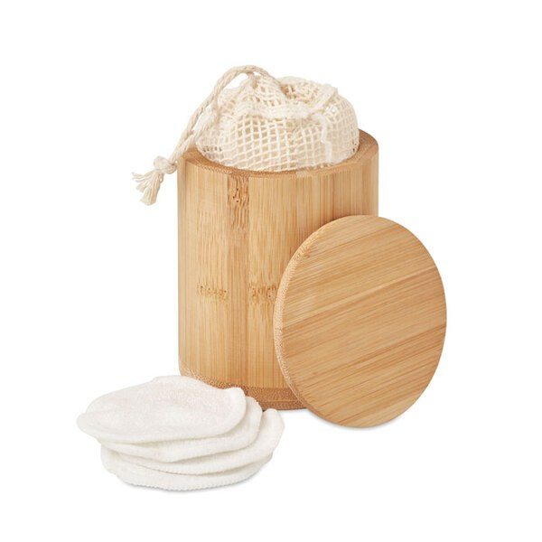 GiftRetail MO6306 - BELLA Eco-Friendly Bamboo Reusable Face Pads Set