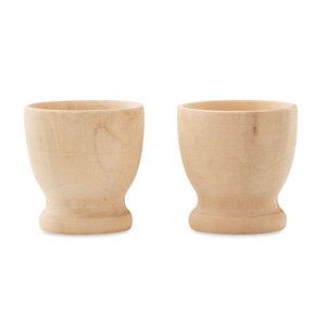 GiftRetail MO6333 - EVO Set of 2 wooden egg cups