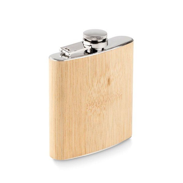 GiftRetail MO6356 - HIPHIP Eco-Friendly Bamboo Slim Hip Flask 175ml