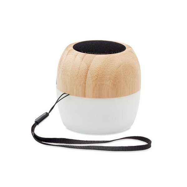 GiftRetail MO6385 - CLEVELAND Eco-Friendly Bamboo Wireless Speaker with Mood Light