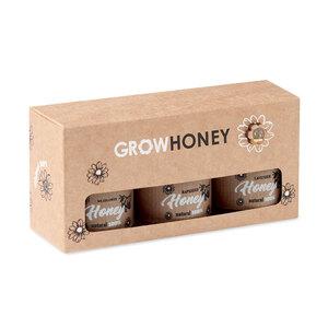 GiftRetail MO6441 - BEEBEE SET Set di 3 vasetti di miele mille