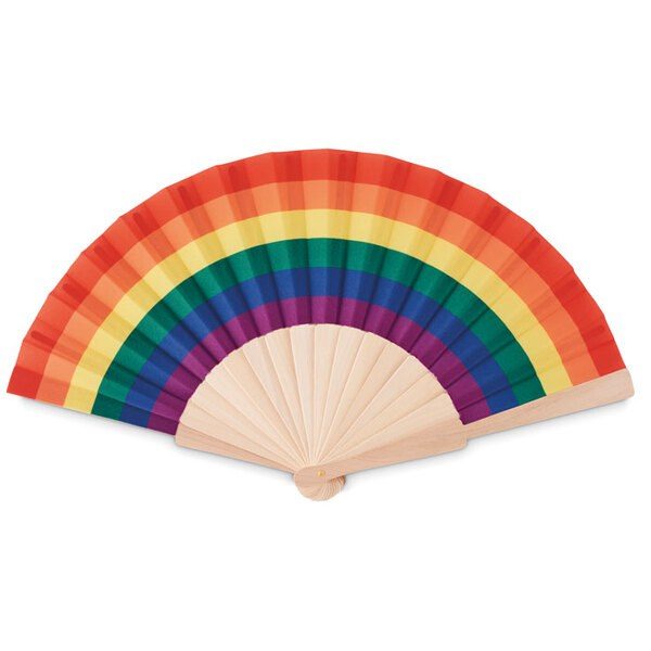 GiftRetail MO6446 - BOWFAN Abanico de madera rainbow