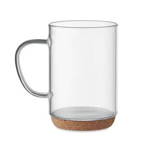 midocean MO6470 - LISBO Glass mug 400ml with cork base