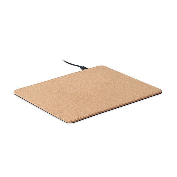 GiftRetail MO6476 - WIRELESS MATTY Eco-Friendly Cork Mouse Pad with 15W Wireless Charger