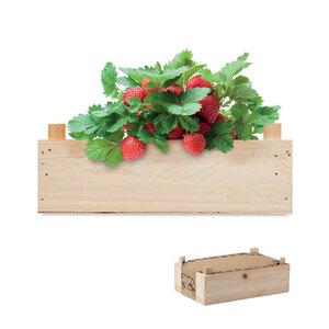 GiftRetail MO6506 - STRAWBERRY Strawberry kit in wooden crate