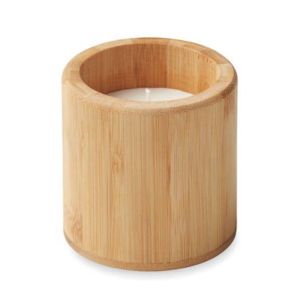 GiftRetail MO6668 - GIZA Vanilla Scented Bamboo Wax Candle 160g