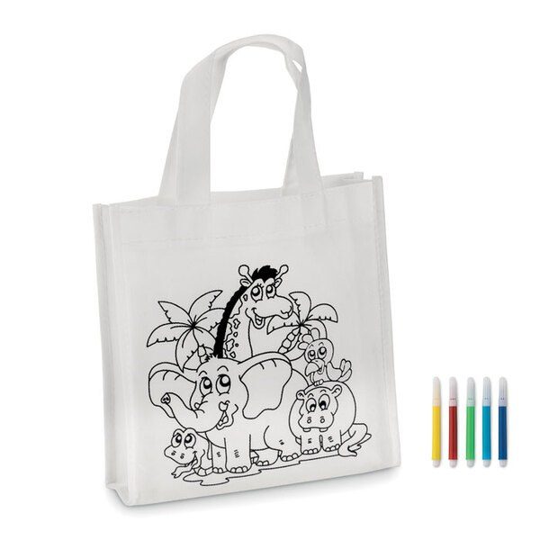 GiftRetail MO8922 - SHOOPIE Color Your Own Mini Shopping Bag with Markers