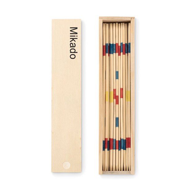 GiftRetail MO9189 - MINI MIKADO Juego de Mikado en Caja de Madera Compacta