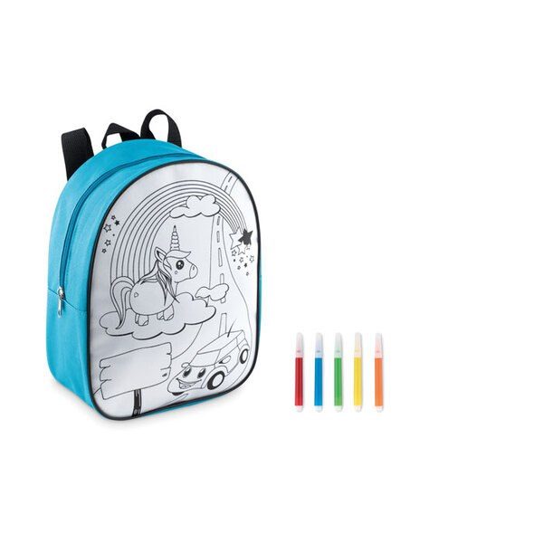 GiftRetail MO9207 - BACKSKETCHY Customizable Polyester Backpack with Markers