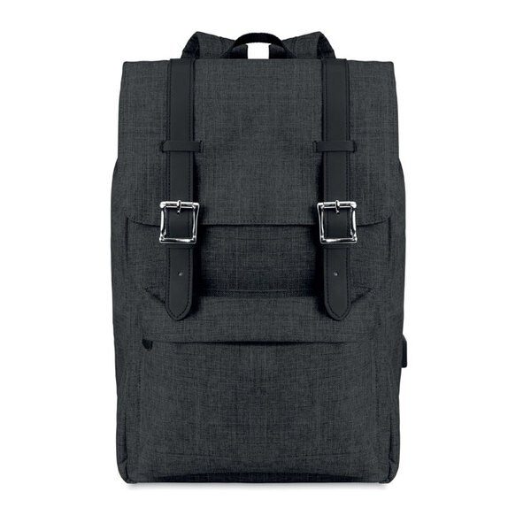 GiftRetail MO9439 - RIGA 600D Polyester Laptop Backpack with USB Port