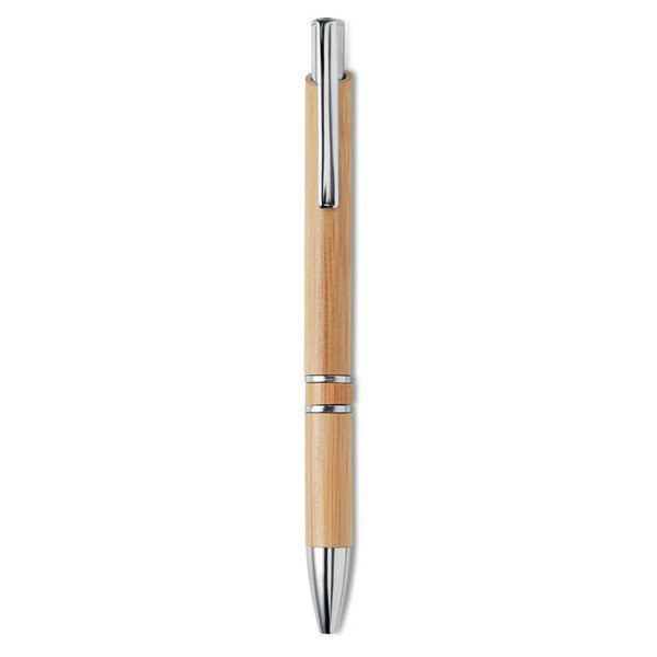 GiftRetail MO9482 - BERN BAMBOO Eco-Friendly Bamboo Ball Pen with Aluminium Accents