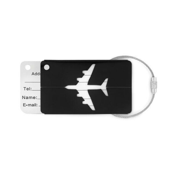 GiftRetail MO9508 - FLY TAG Premium Aluminium Airplane Luggage Tag with Label