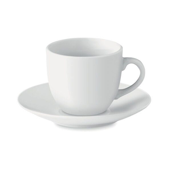 GiftRetail MO9634 - ESPRESSO Elegant Porcelain Espresso Cup and Saucer Set 80ml