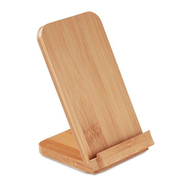 GiftRetail MO9692 - WIRESTAND Eco-Friendly Bamboo Wireless Fast Charger