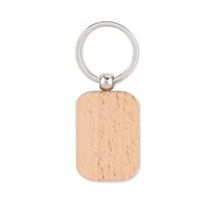 GiftRetail MO9774 - POTY WOOD Rectangular wooden key ring