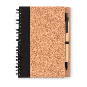 GiftRetail MO9859 - SONORA PLUSCORK Kurk notitieboek met pen