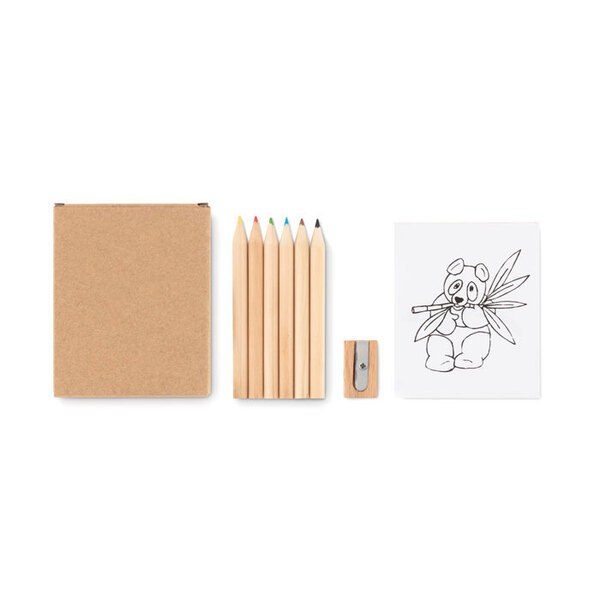 GiftRetail MO9873 - LITTLE VANGOGH Creative Kids Wooden Colouring Set with Sheets