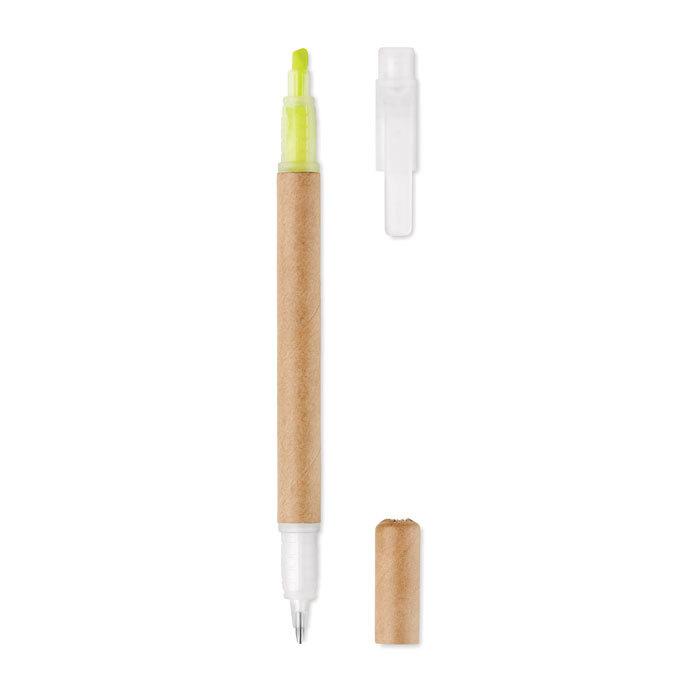 midocean MO9895 - DUO PAPER 2 in 1 carton pen highlighter