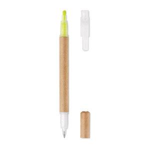 GiftRetail MO9895 - DUO PAPER 2 in 1 carton pen highlighter
