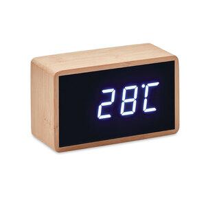 midocean MO9921 - MIRI CLOCK LED Tisch Uhr Bambus