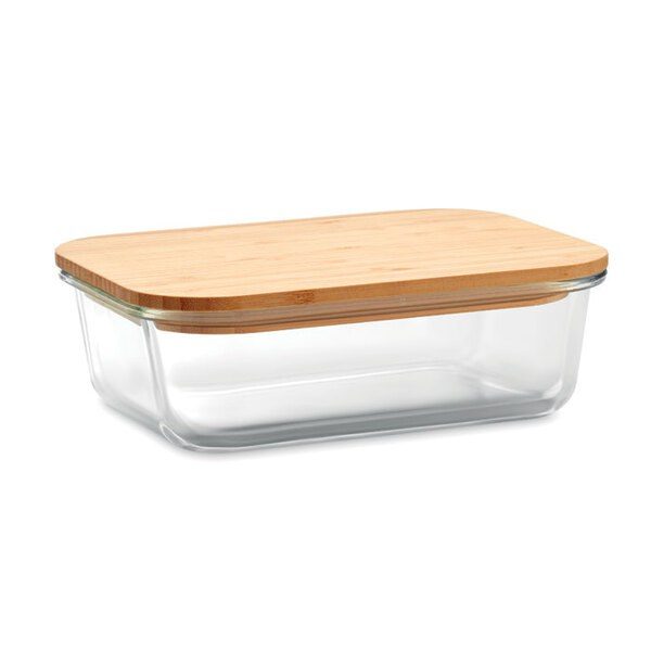 GiftRetail MO9962 - TUNDRA LUNCHBOX Fiambrera vidrio y tapa bambú