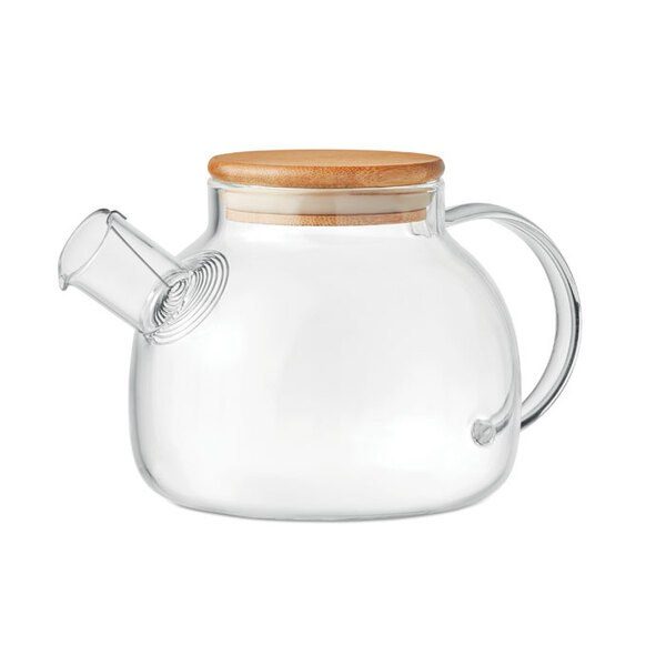 GiftRetail MO9963 - MUNNAR Elegant Borosilicate Glass Teapot with Bamboo Lid