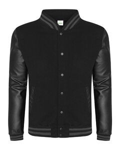 Just Hoods By AWDis JHA042 - Mens 80/20 Heavyweight Urban Letterman Jacket with Leather Sleeves